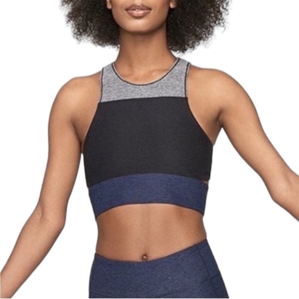 Outdoor Voices Tri-Tone Slashback Crop Top